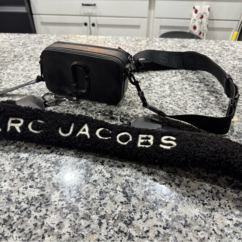 Marc Jacobs Black Crossbody with Logo Strap
